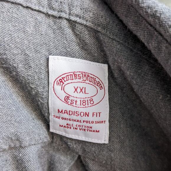 Y2K Vintage Oversize Minimalist Grey Flannel Boyfriend Light Academia Grunge Top - Picture 6 of 7